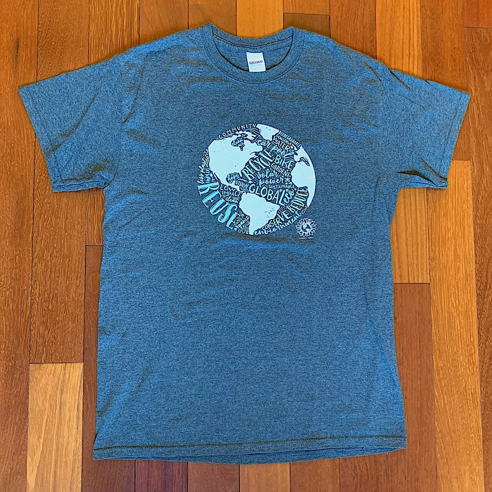Save the Earth, tree hugger, environmental message t-shirt, unisex, medium
